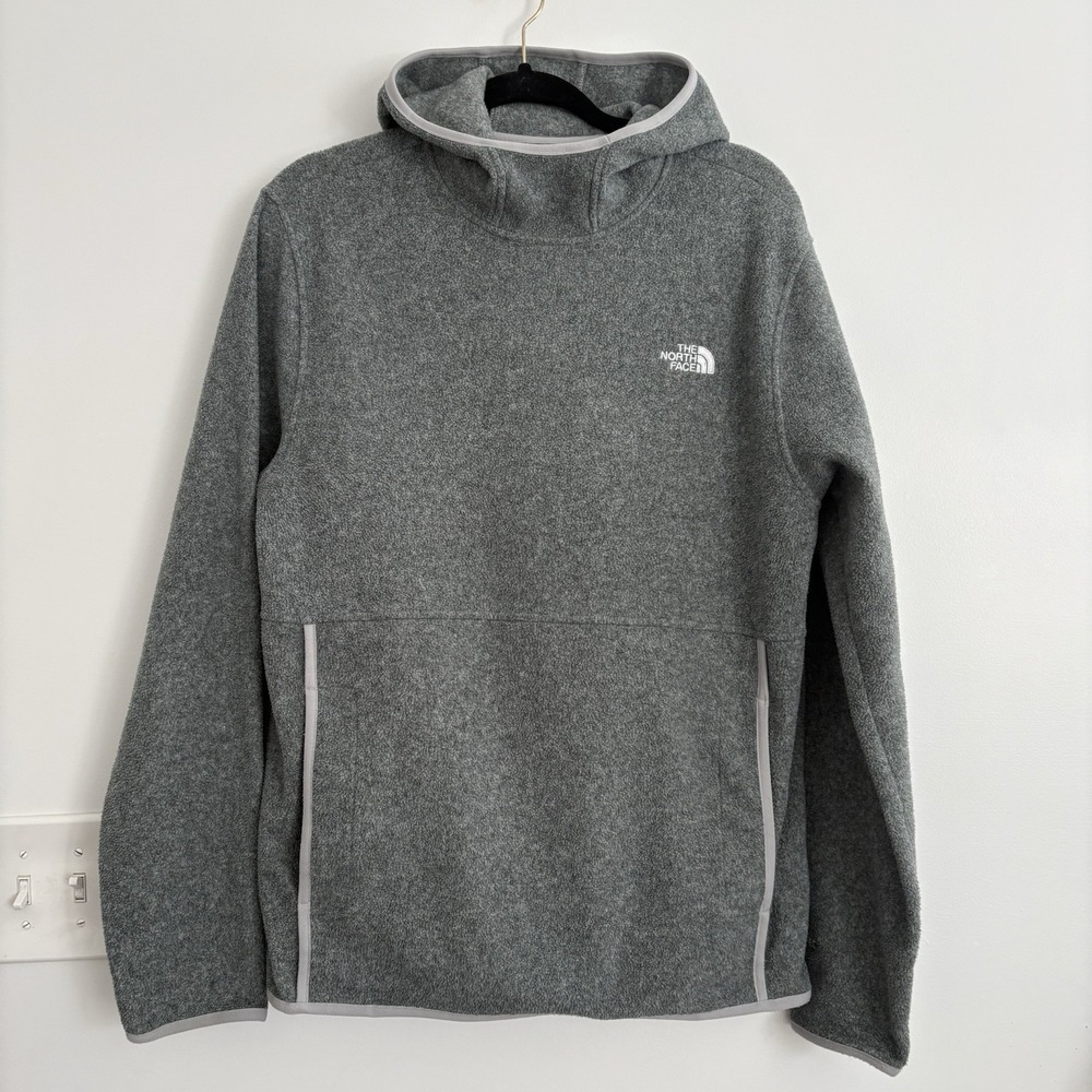 North Face Hoodie Mens M Long Sleeve Hooded Pullover Pockets Gray‎ Casual